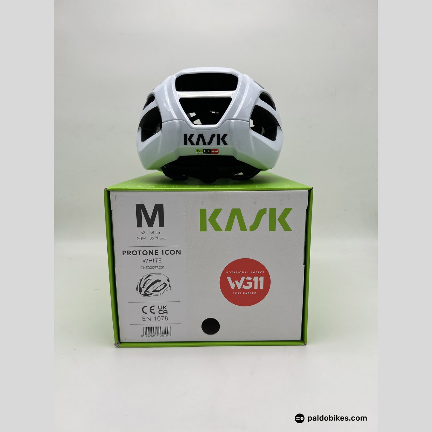 L - Kask Protone Icon - White - Premium Cycling Gear Paldo Bikes