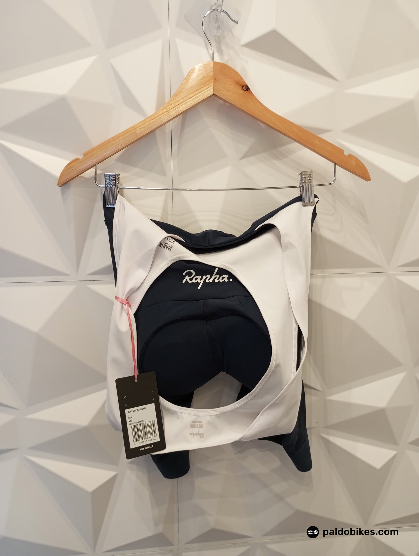 Large - Rapha Men's Core Bib Shorts - Dark Navy / White - Authentic Road Cycling Gear Paldo Bikes Cavite