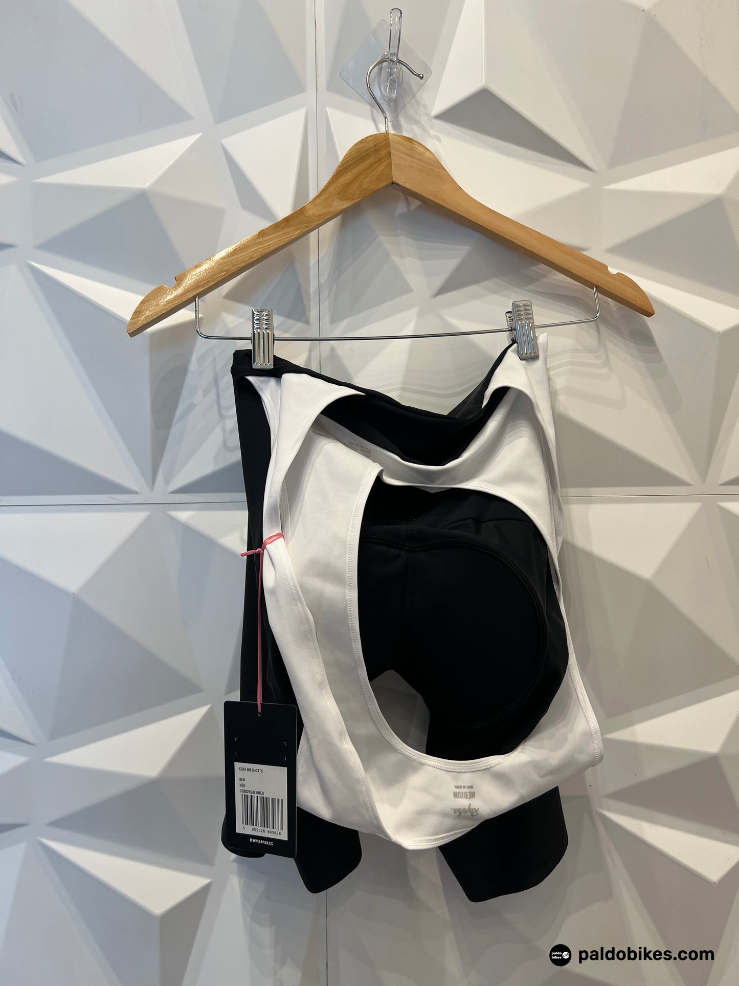 Large - Rapha Men's Core Bib Shorts - Black / White - Authentic Road Cycling Gear Paldo Bikes Cavite