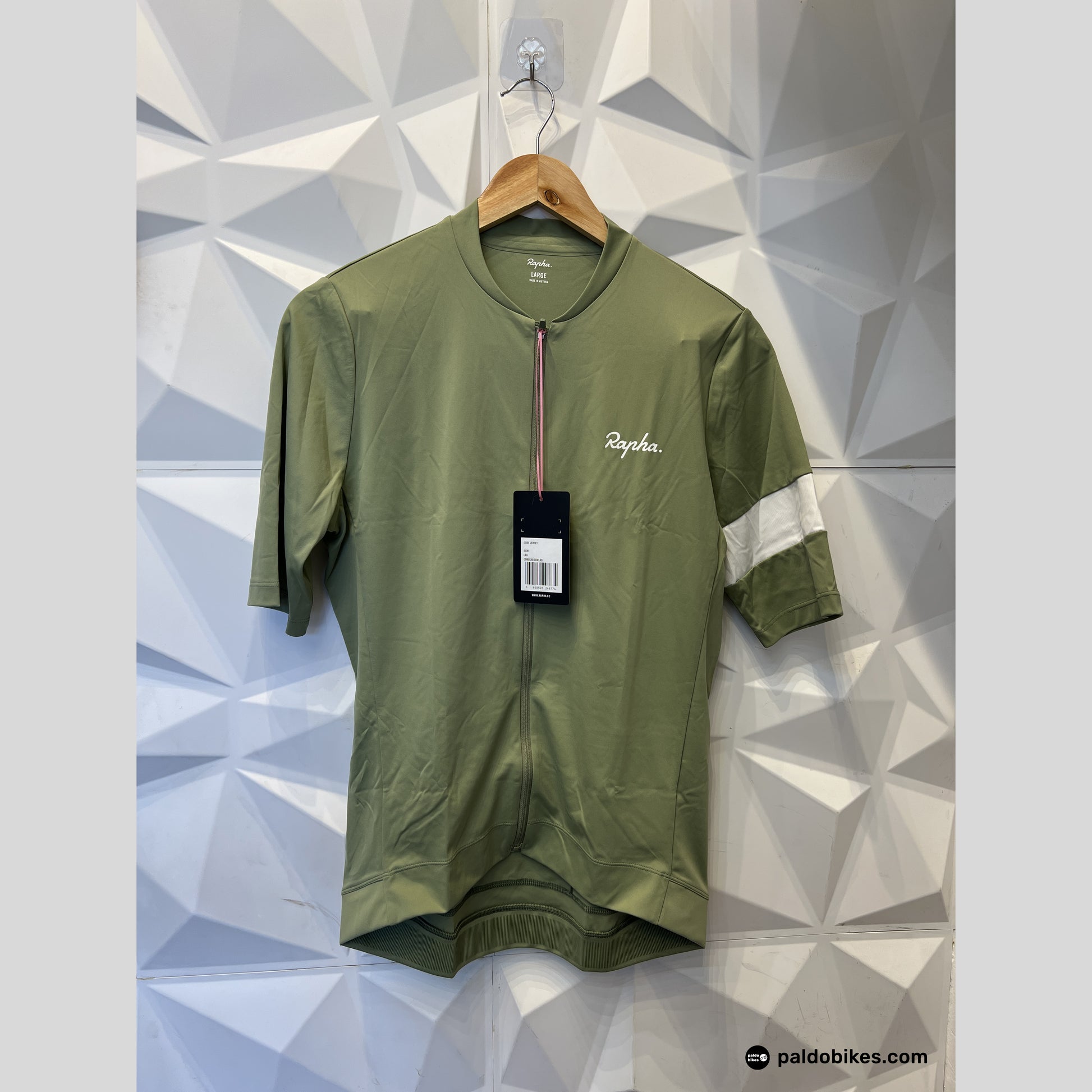 Large - Rapha Men's Core Jersey - OGW Olive Green / White - Authentic Road Cycling Gear Paldo Bikes Cavite