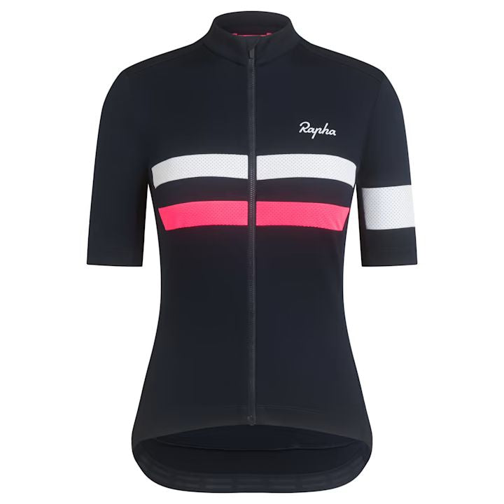 Rapha Women's Brevet Lightweight Jersey - Dark Navy / High-Vis Pink