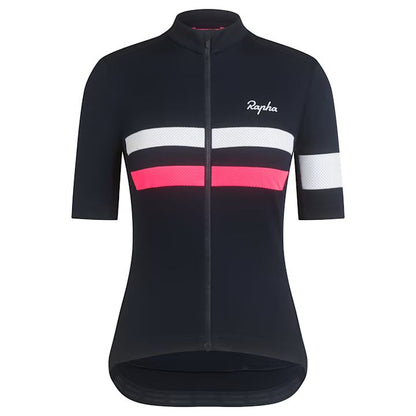 Rapha Women's Brevet Lightweight Jersey - Dark Navy / High-Vis Pink