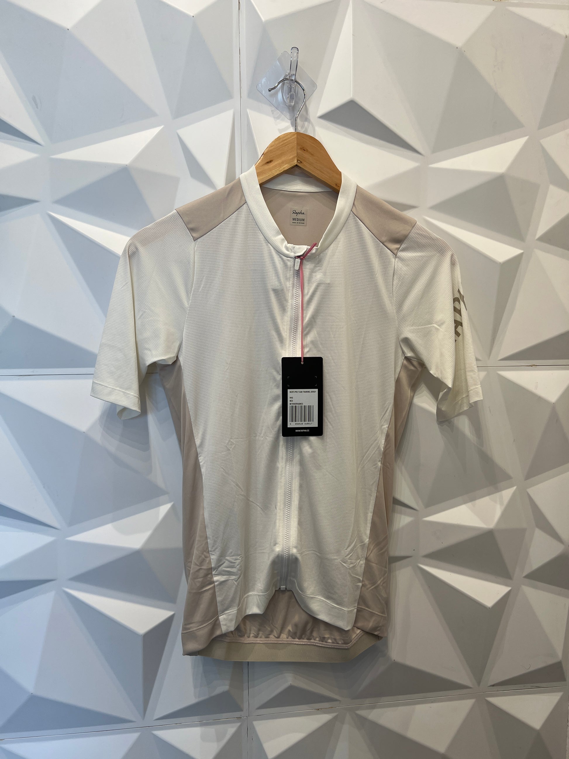 Large - Rapha Men's Pro Team Training Jersey - WAS White Alyssum / Silver Gray - Premium Cycling Gear Paldo Bikes