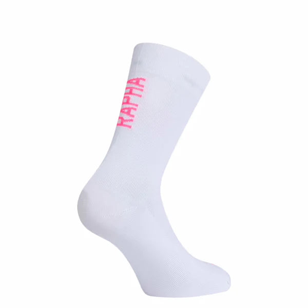 Rapha Pro Team Socks II Regular - White / Hi-Vis Pink