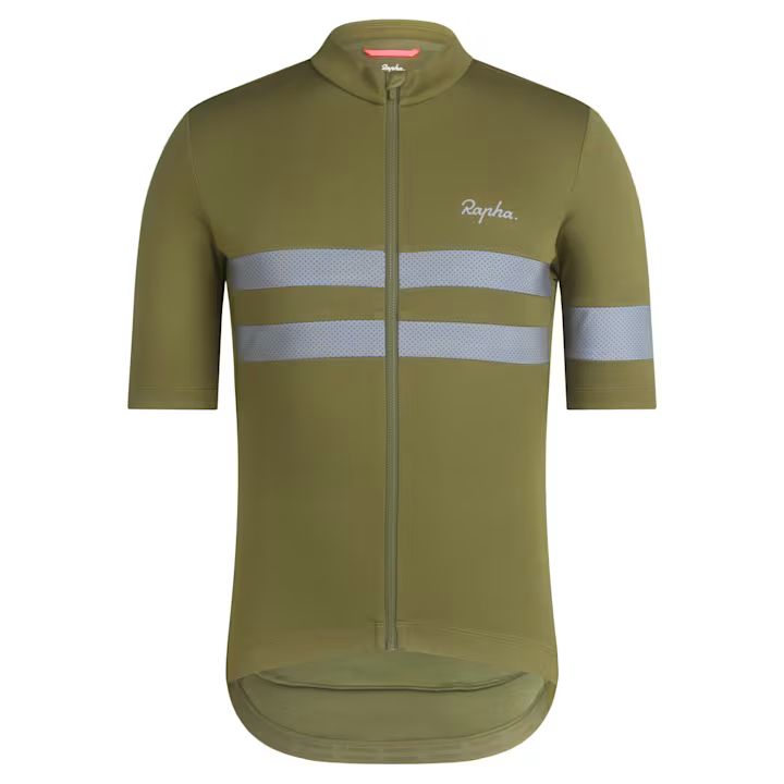 Small - Rapha Men's Brevet Jersey - Dark Khaki / Silver - In Stock Paldo Bikes Shop Bacoor