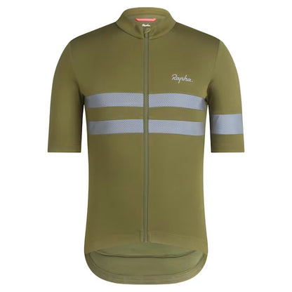 Small - Rapha Men's Brevet Jersey - Dark Khaki / Silver - In Stock Paldo Bikes Shop Bacoor