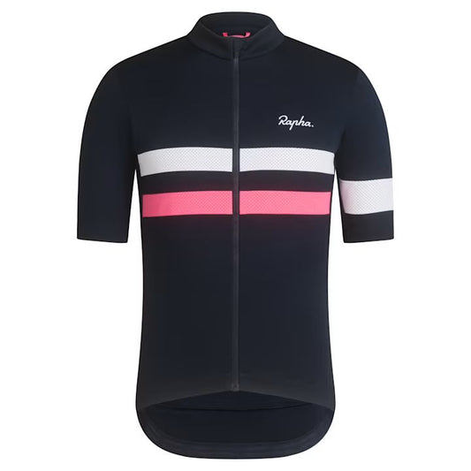Rapha Men's Brevet Jersey - Dark Navy / High-Vis Pink