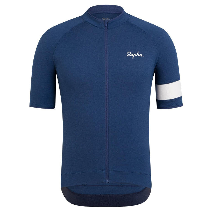 Small - Rapha Men's Core Jersey - NBM Navy Marl / White - Premium Cycling Gear Paldo Bikes