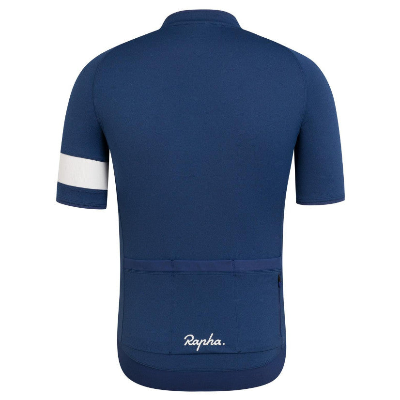Medium - Rapha Men's Core Jersey - NBM Navy Marl / White - Premium Cycling Gear Paldo Bikes