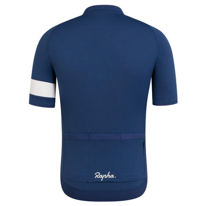 Medium - Rapha Men's Core Jersey - NBM Navy Marl / White - Premium Cycling Gear Paldo Bikes