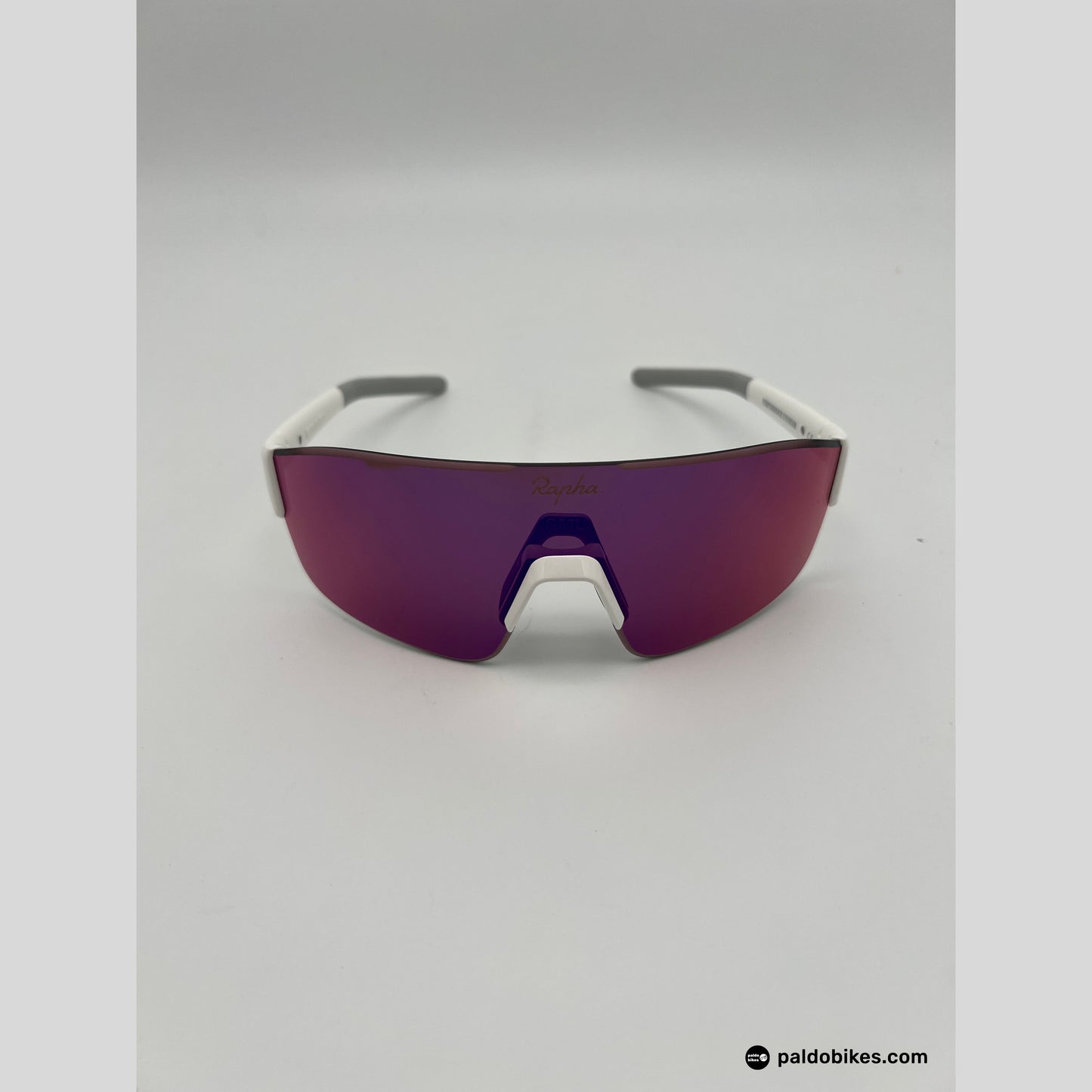 Rapha Pro Team Frameless Glasses - White / Pink Blue Lens - Authentic Road Cycling Gear Paldo Bikes Cavite